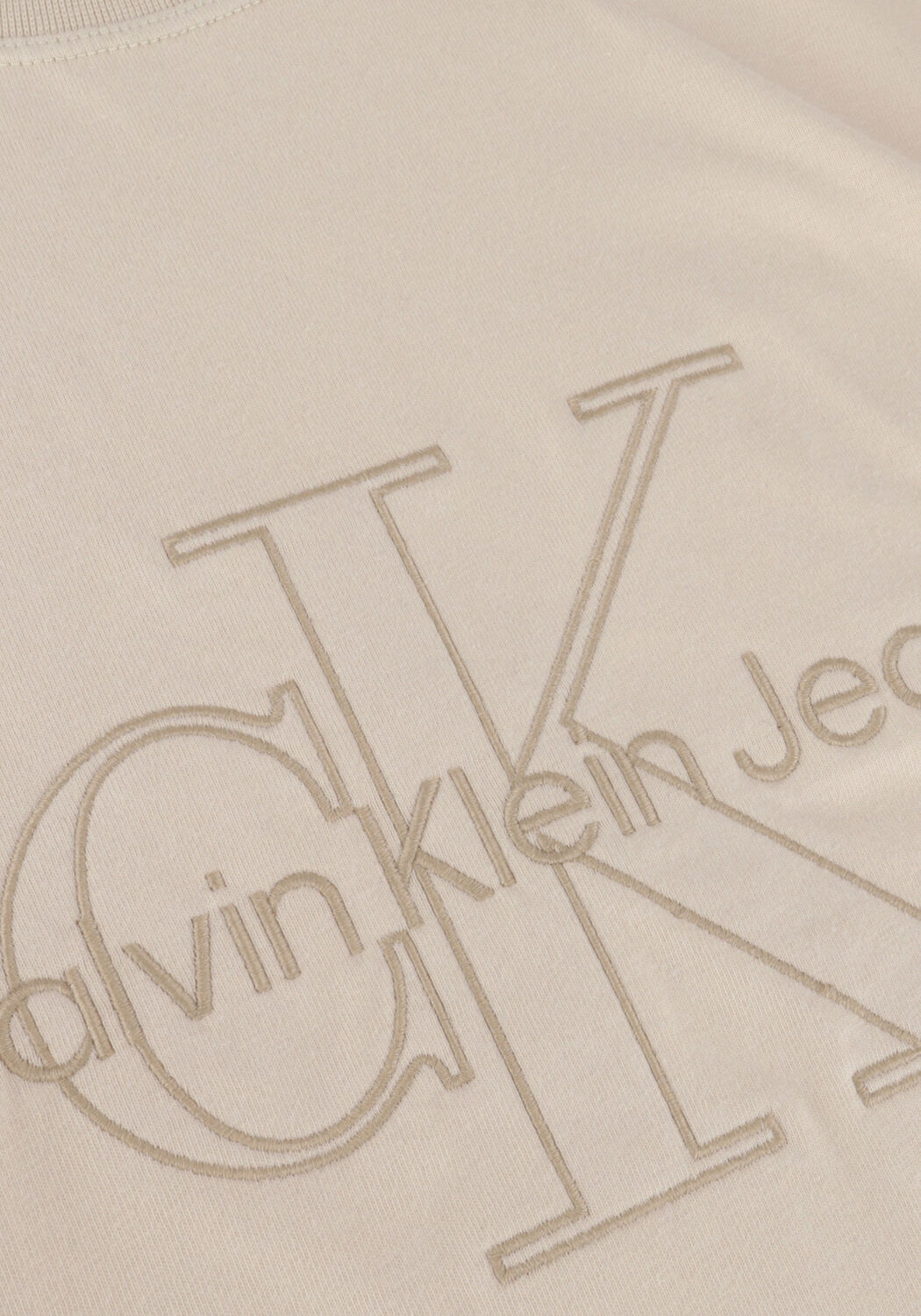 Beige CALVIN KLEIN T-shirt MONOLOGO WASHED TEE - large