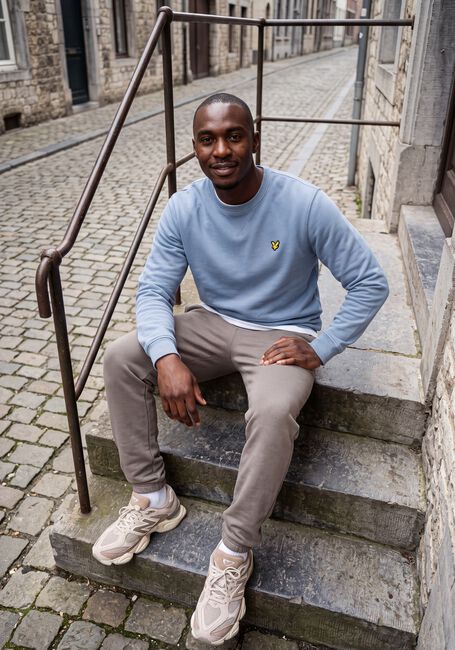 Lichtblauwe LYLE & SCOTT Sweater CREW NECK SWEATSHIRT - large