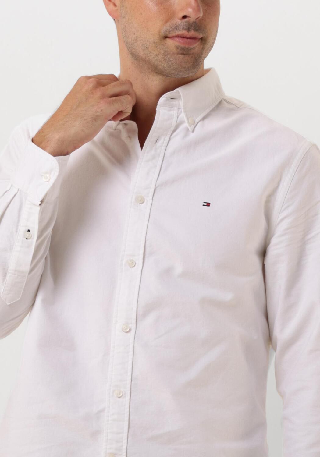 TOMMY HILFIGER Heren Overhemden Solid Heritage Oxford Rf Shirt Wit