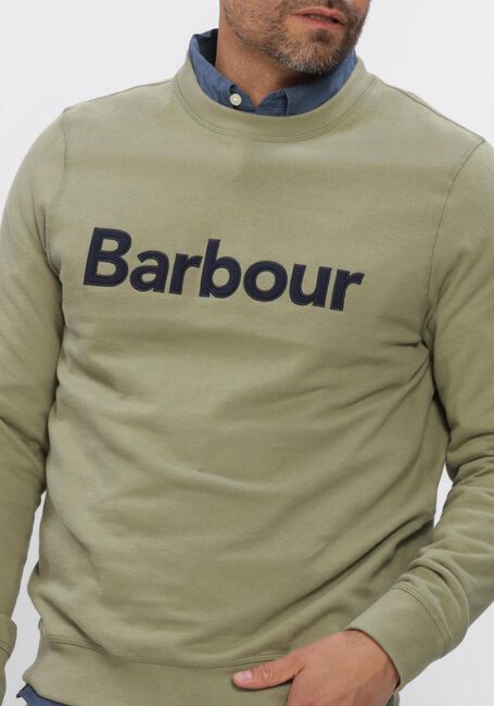 Groene BARBOUR Sweater PIQUE APPLIQUE CREW - large