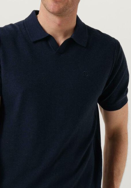 Donkerblauwe DSTREZZED Polo MERCURY S/S POLO MELANGE SLUB - large