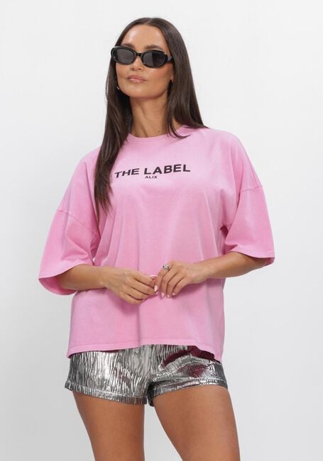 Roze ALIX THE LABEL T-shirt LADIES KNITTED THE LABEL T-SHIRT - large