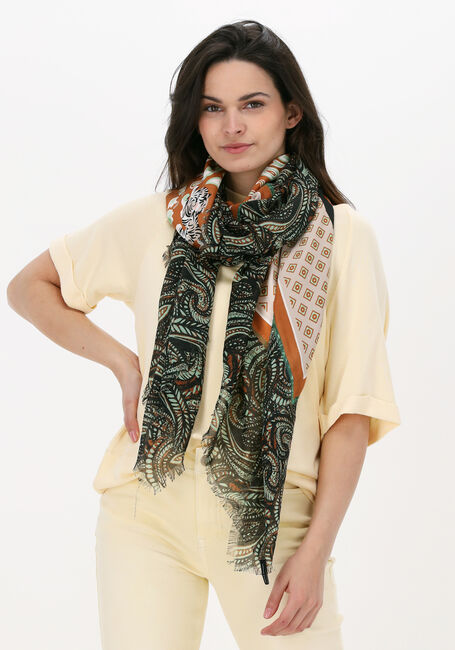 Groene SUMMUM Sjaal TIGER SCARF PATCHWORK - large