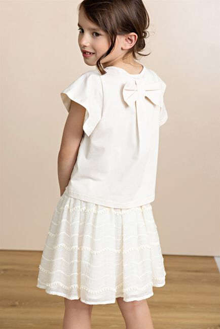 Ecru NONO Mini jurk NINU SKIRT WITH POMPOMS - large