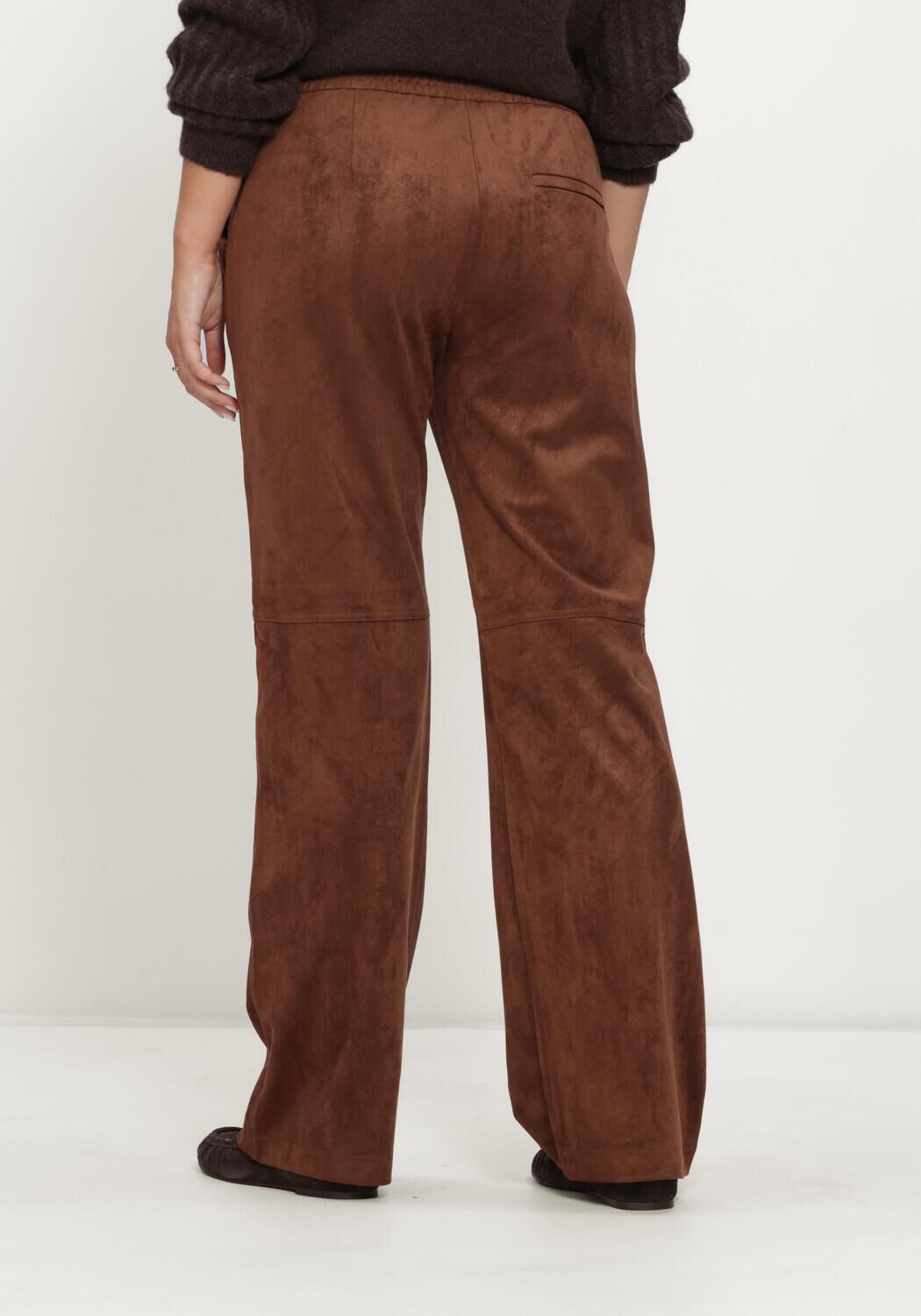 MAC Dames Broeken 0455 Velour Chiara Wide Leg Bruin-32