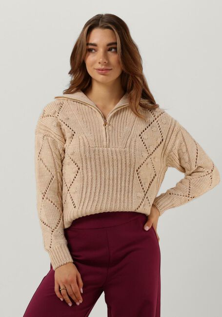 Beige OBJECT Trui KELLY L/S KNIT PULLOVER - large