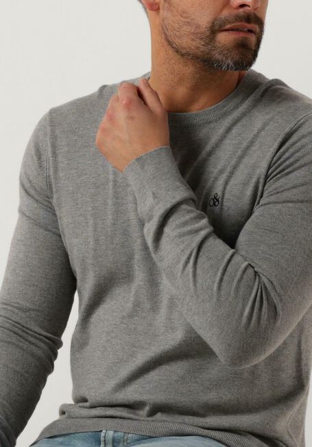 Grijze SCOTCH & SODA Trui ESSENTIALS - CLASSIC CREWNECK PULLOVER - large