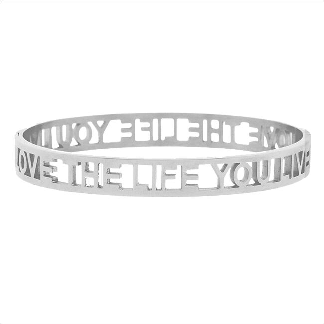 Zilveren MY JEWELLERY Armband LOVE THE LIFE YOU LIVE OPEN - large