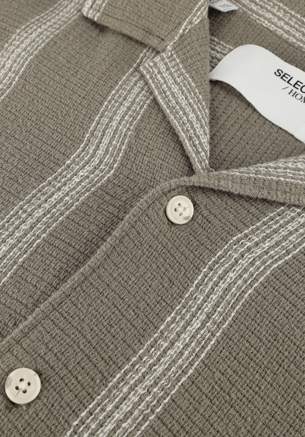 Groene SELECTED MEN Casual overhemd SLHRELAX-SAL SHIRT SS RESORT - large