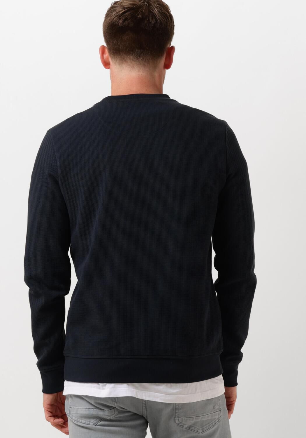 PME LEGEND Heren Truien & Vesten Crewneck Waffle Jersey Blauw
