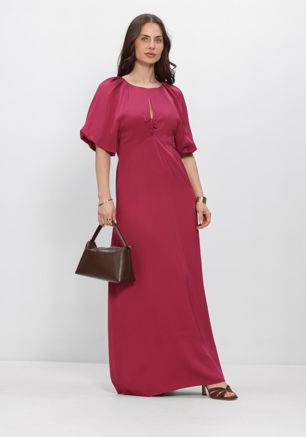Rode SELECTED WOMEN Maxi jurk SLFLAURINA REGULAR 2/4 ANKLE DRESS - large