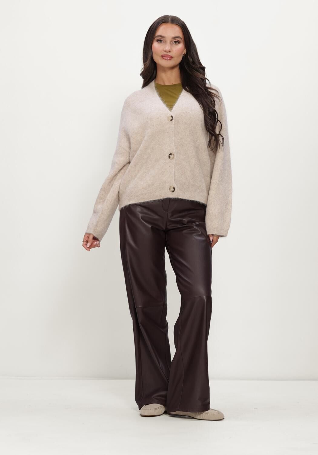 KNIT-TED Dames Truien & Vesten Maris Cardigan Beige