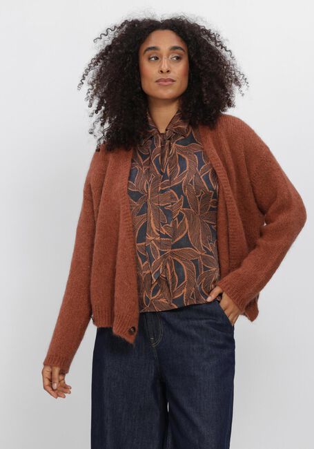 Bruine SUMMUM Vest WRAP CARDIGAN MOHAIR WOOL BLEND KNIT - large