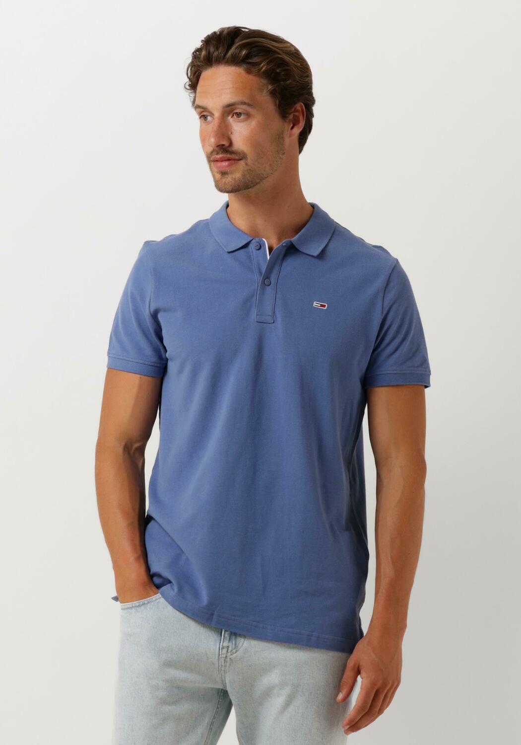 TOMMY JEANS Heren Polo's & T-shirts Tjm Slim Placket Polo Blauw
