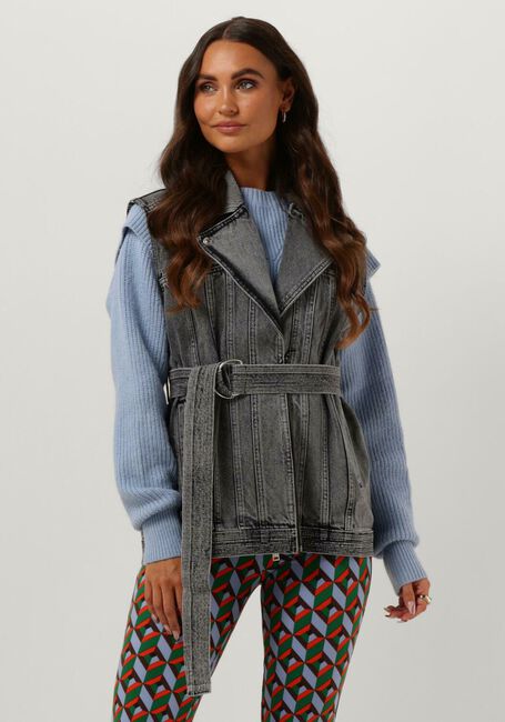 Grijze COLOURFUL REBEL Gilet YALOU DENIM GILET - large