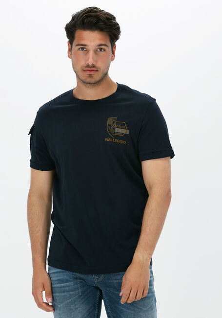 Donkerblauwe PME LEGEND T-shirt SHORT SLEEVE R-NECK PLAY LW SINGLE JERSEY - large