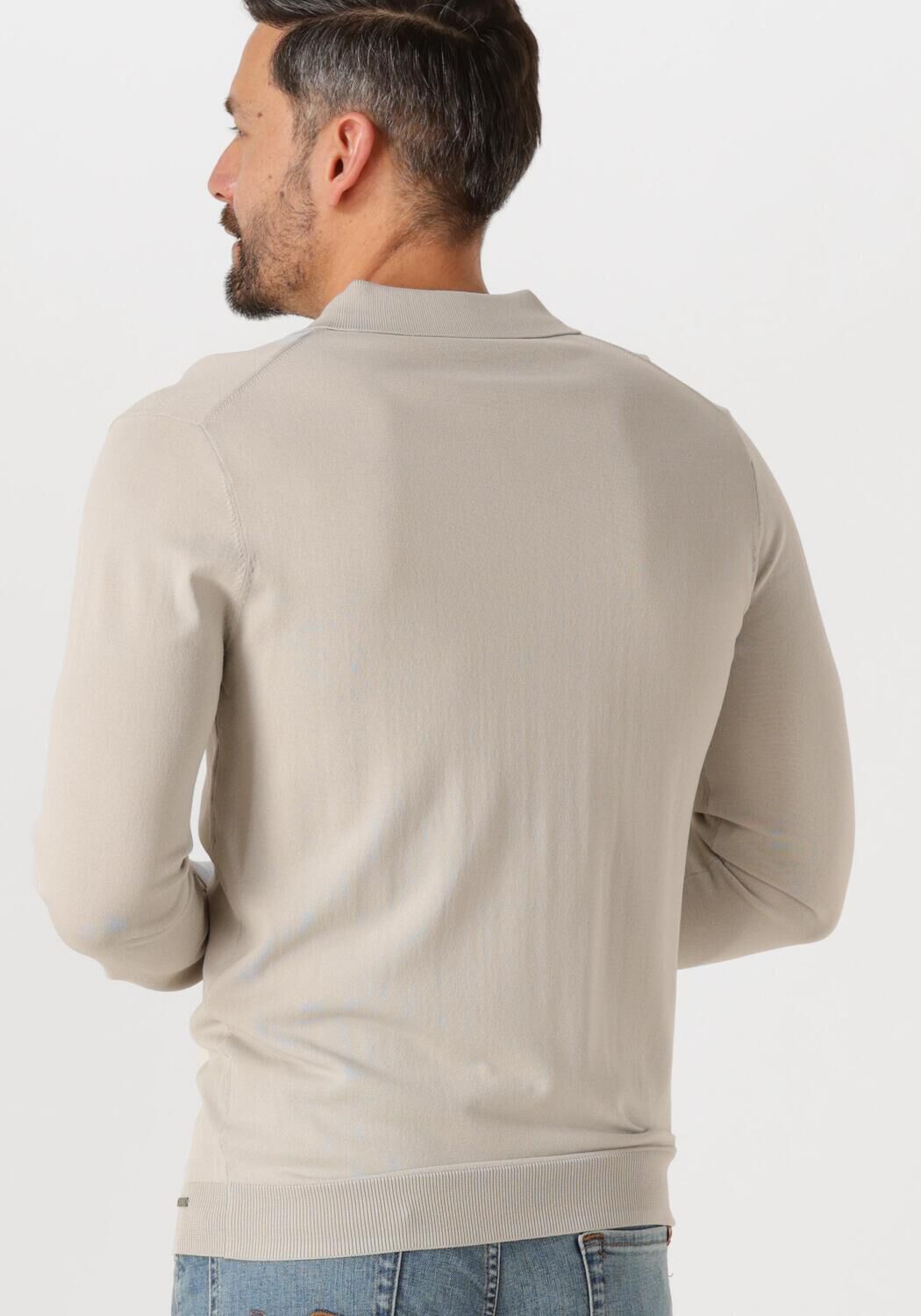 GENTILUOMO Heren Truien & Vesten Polo No Button Ls K2039-260 Gebroken Wit