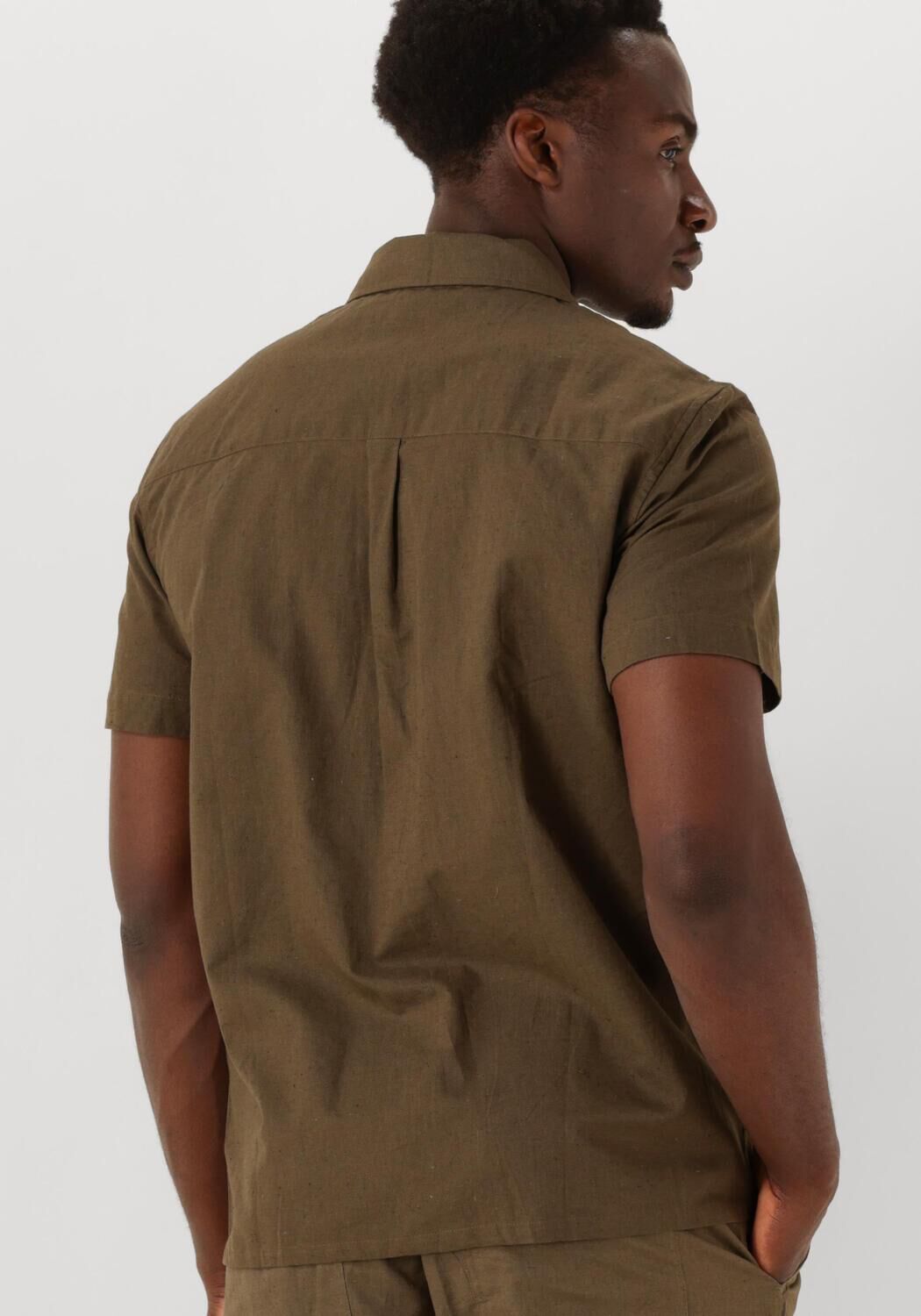 ANERKJENDT Heren Overhemden Akleo Sss Cot linen Shirt Khaki