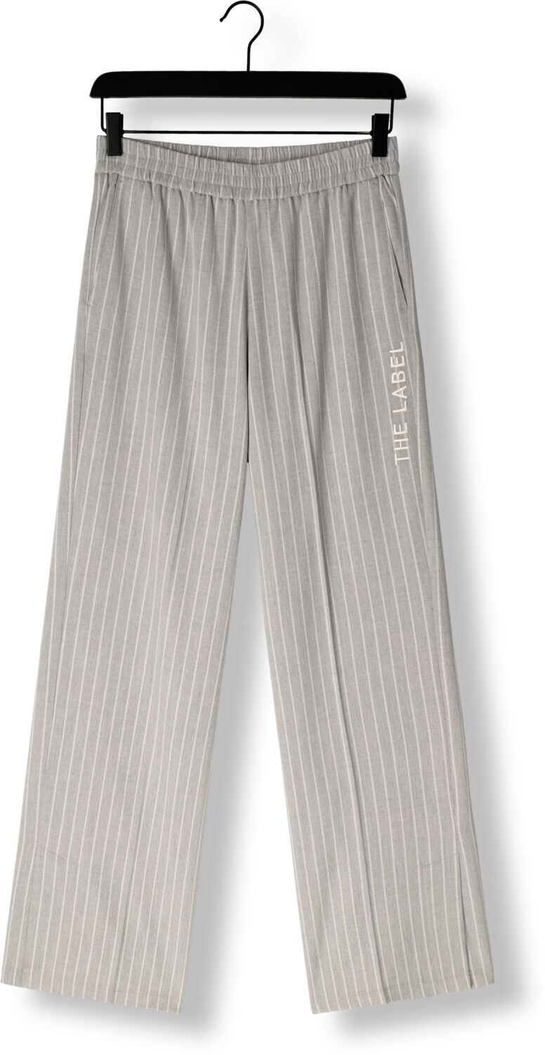 ALIX THE LABEL Dames Broeken Ladies Woven Pinstripe Pants Lichtgrijs