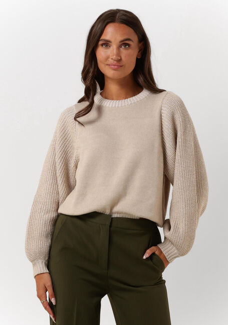Beige ANOTHER LABEL Sweater ULLA KNITTED PULL L/S - large