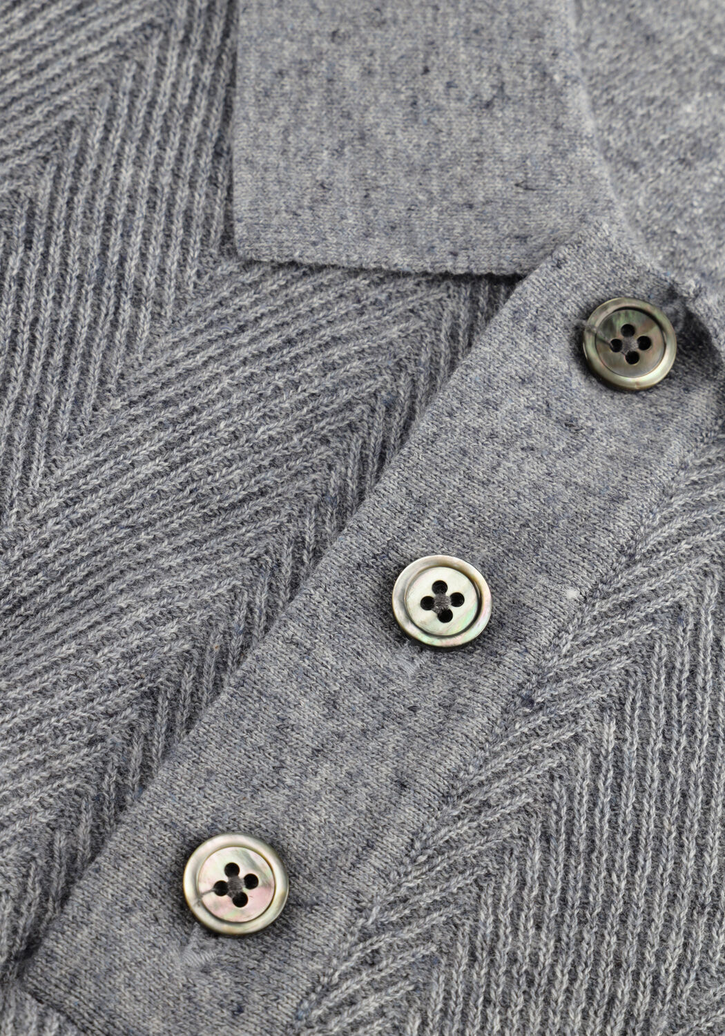 Lichtgrijze PROFUOMO Polo POLO SS COTTON LINEN - large