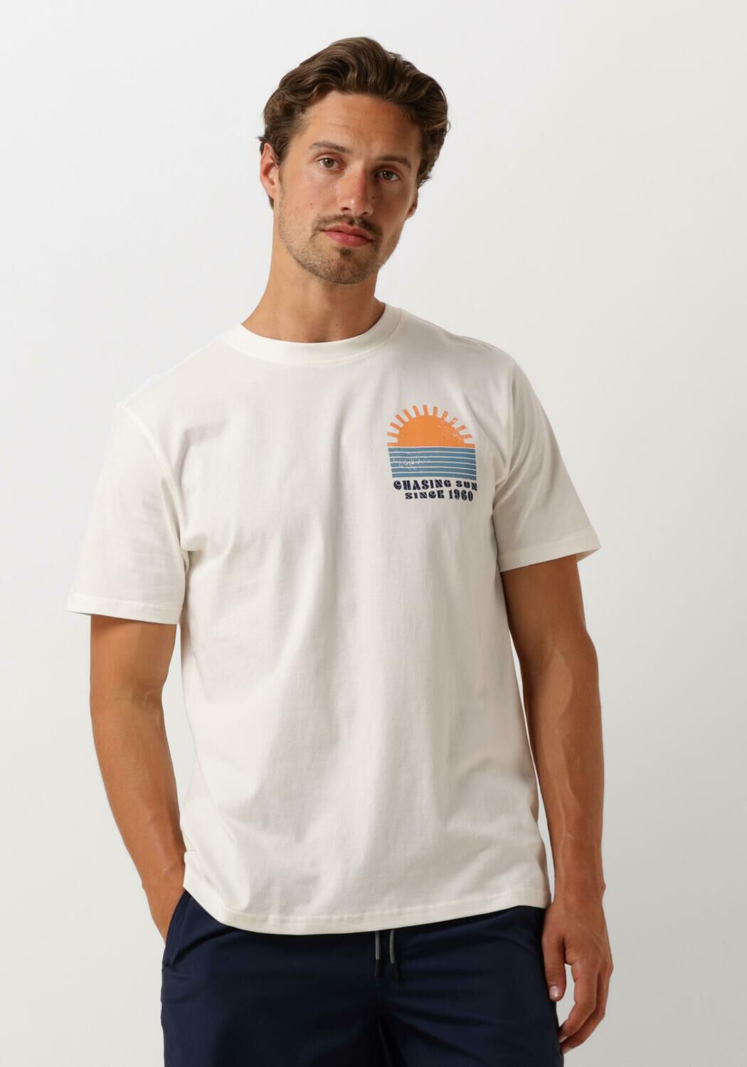 SHIWI Heren Polo's & T-shirts Men Sunset T-shirt Wit