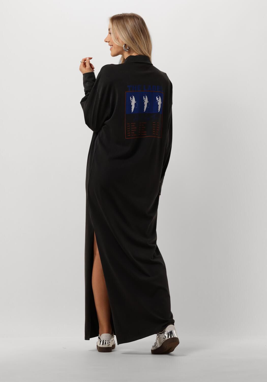 ALIX THE LABEL Dames Jurken Ladies Knitted Maxi Polo Dress Grijs