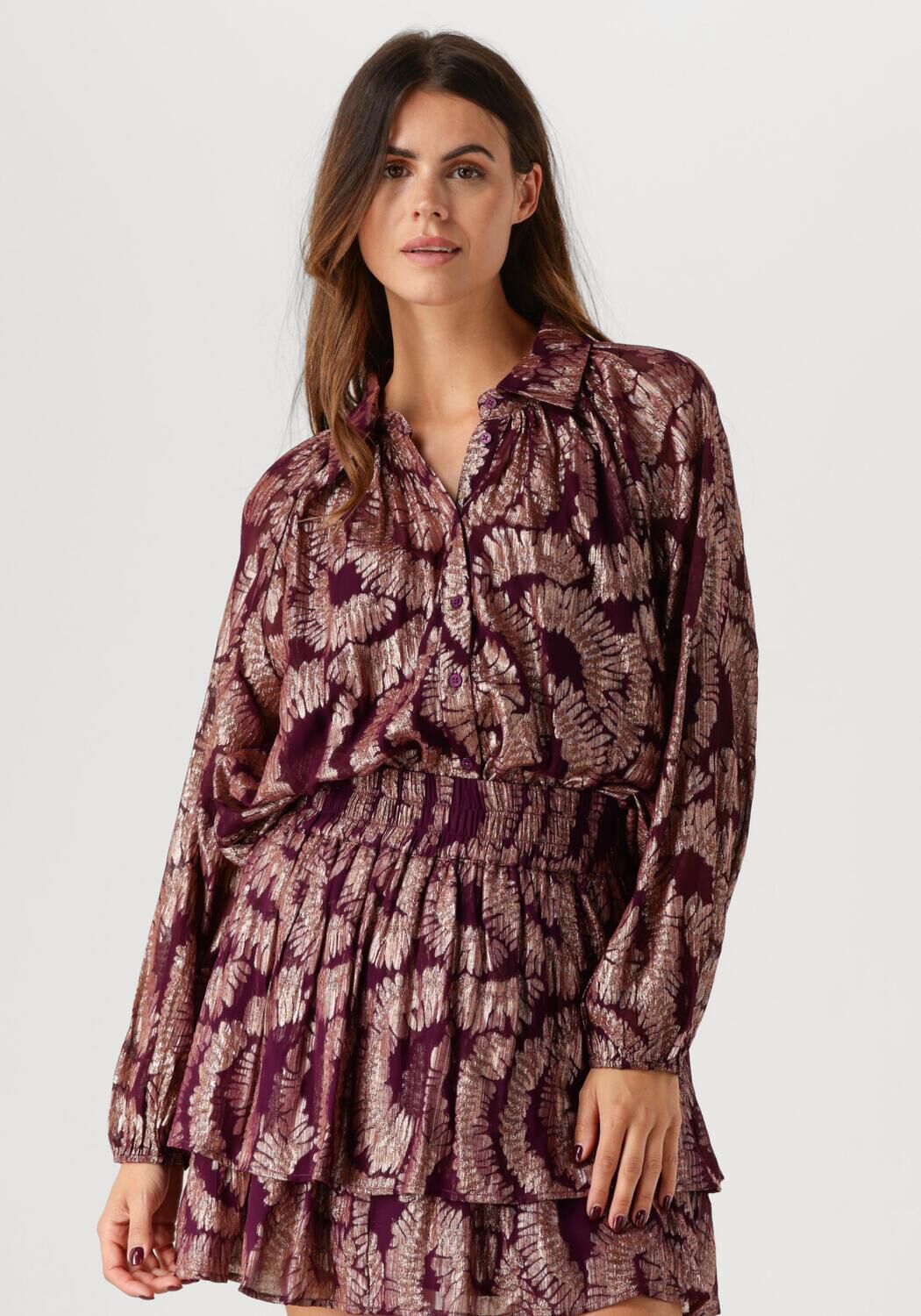 Amaya Amsterdam Droom Lange Mouw Blouse Purple Dames