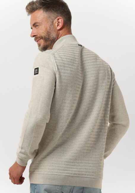 Gebroken wit VANGUARD Trui HALF ZIP COLLAR COTTON STRUCTURE - large