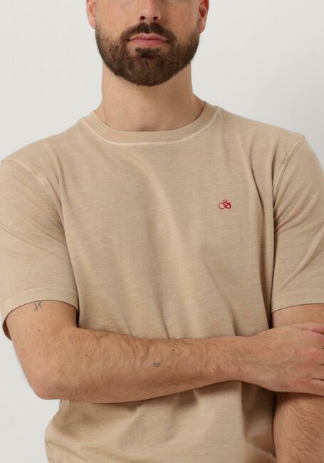 Beige SCOTCH & SODA T-shirt GARMENT DYE LOGO CREW T-SHIRT - large