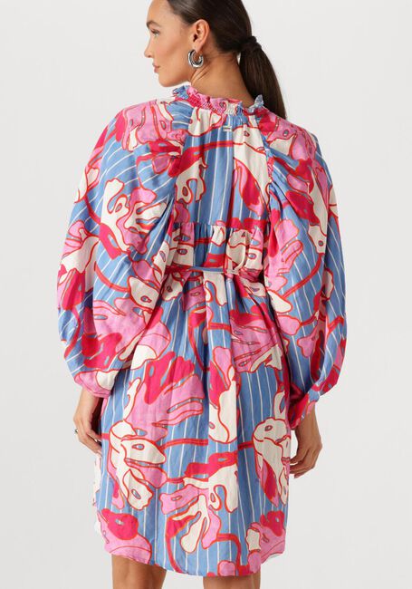 Multi POM AMSTERDAM Jurken DRESS URBAN FLORA STRIPE LINEN - large