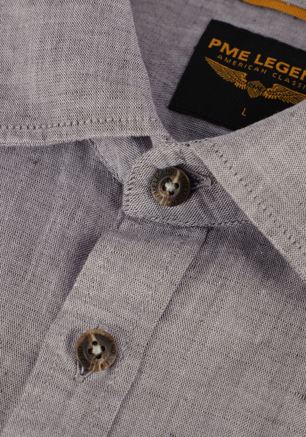 Groene PME LEGEND Casual overhemd SHORT SLEEVE SHIRT CTN LINEN 2TONEN OWEN - large