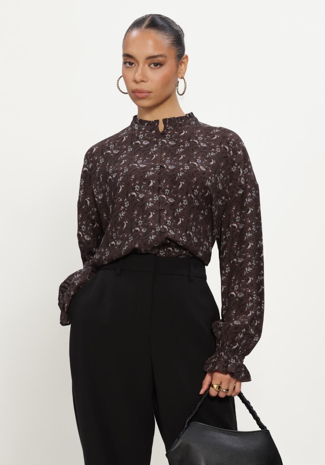 Bruine MSCH COPENHAGEN Blouses MSCHMICHELLA SHIRT AOP - large