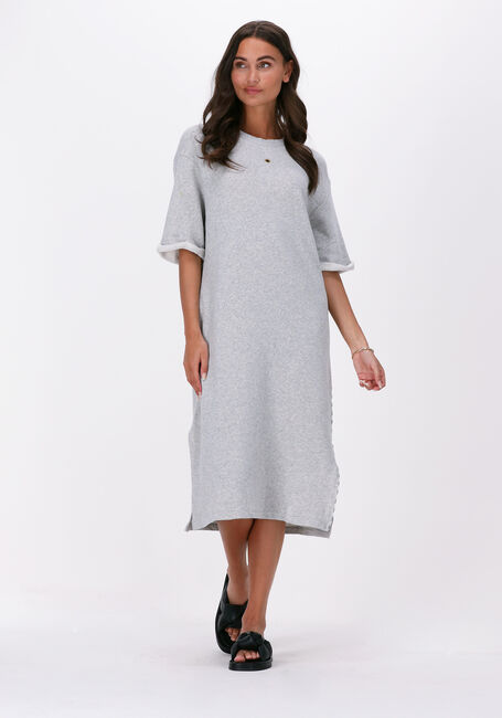 Grijze 10DAYS Midi jurk T-SHIRT DRESS FLEECE - large