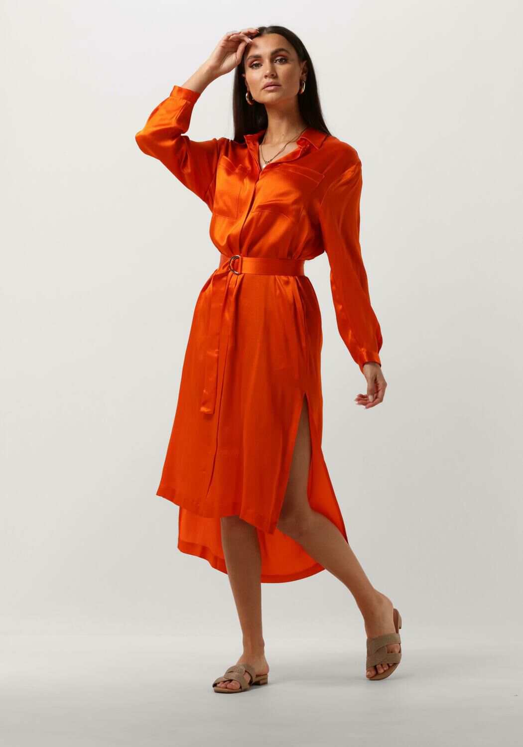 Semicouture Oranje Fillipa Midi Jurk Orange Dames