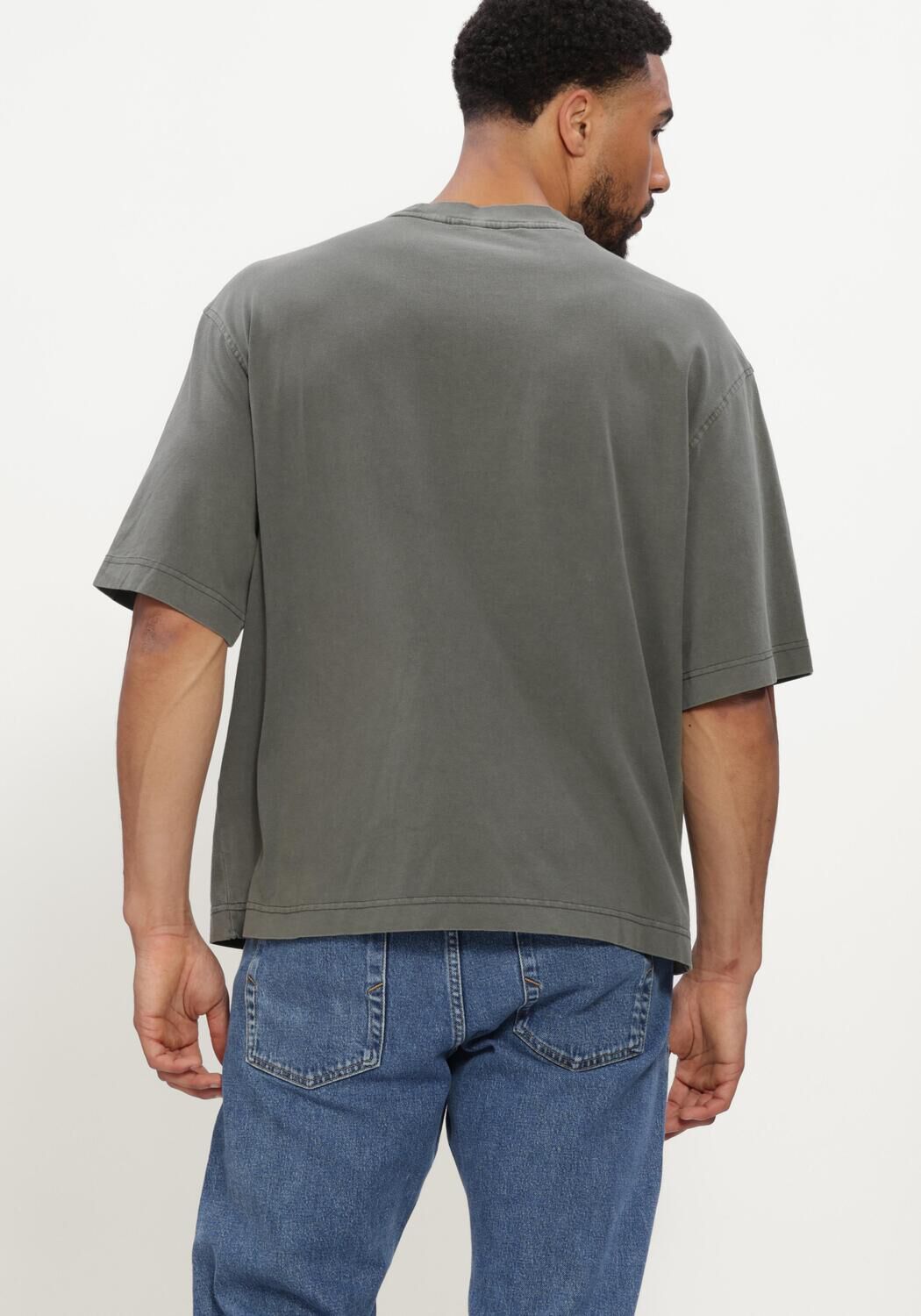 Donkergroene SELECTED MEN T-shirt SLHBOXYCORY SS O-NECK TEE - large