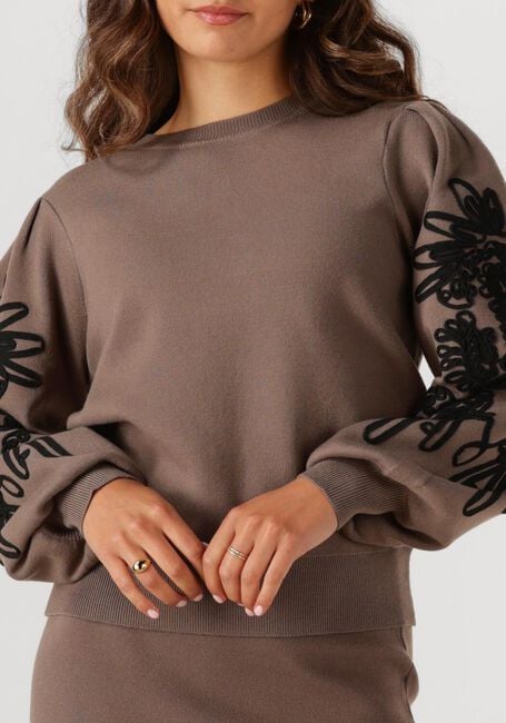 Bruine OBJECT Trui OBJJOANA L/S KNIT PULLOVER - large