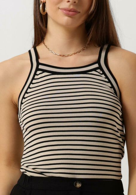 Zwarte JANSEN AMSTERDAM Top K347 SINGLET WITH STRIPES - large