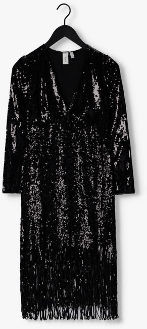 Zwarte Y.A.S. Midi jurk YASFLAPPER 7/8 SEQUIN DRESS - large