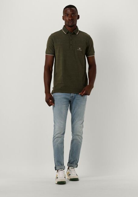Groene CAST IRON Polo SHORT SLEEVE POLO INJECTED COTTON PIQUE - large