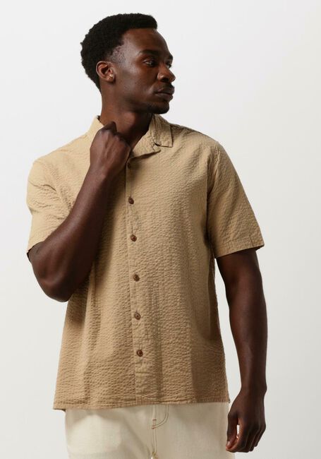 Camel ANERKJENDT Casual overhemd AKLEO S/S SEERSUCKER SHIRT - large