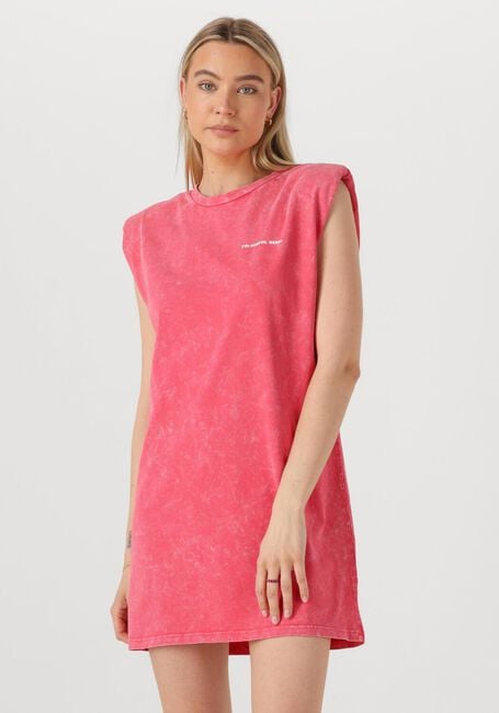 Roze COLOURFUL REBEL Midi jurk TROPICAL BEACH TOUR ACID WASH PADDED DRESS SL - large