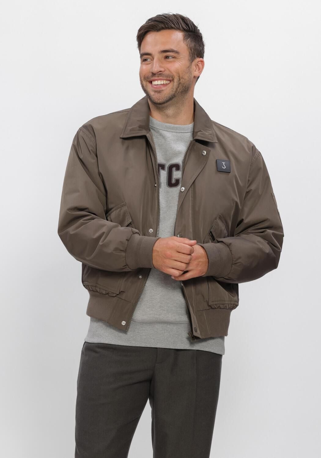 BUTCHER OF BLUE Heren Jassen Carlos Loose Flight Bomber Taupe