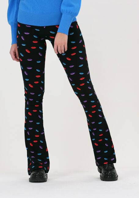 Zwarte COLOURFUL REBEL Flared broek LIPS PEACHED FLARE PANTS - large