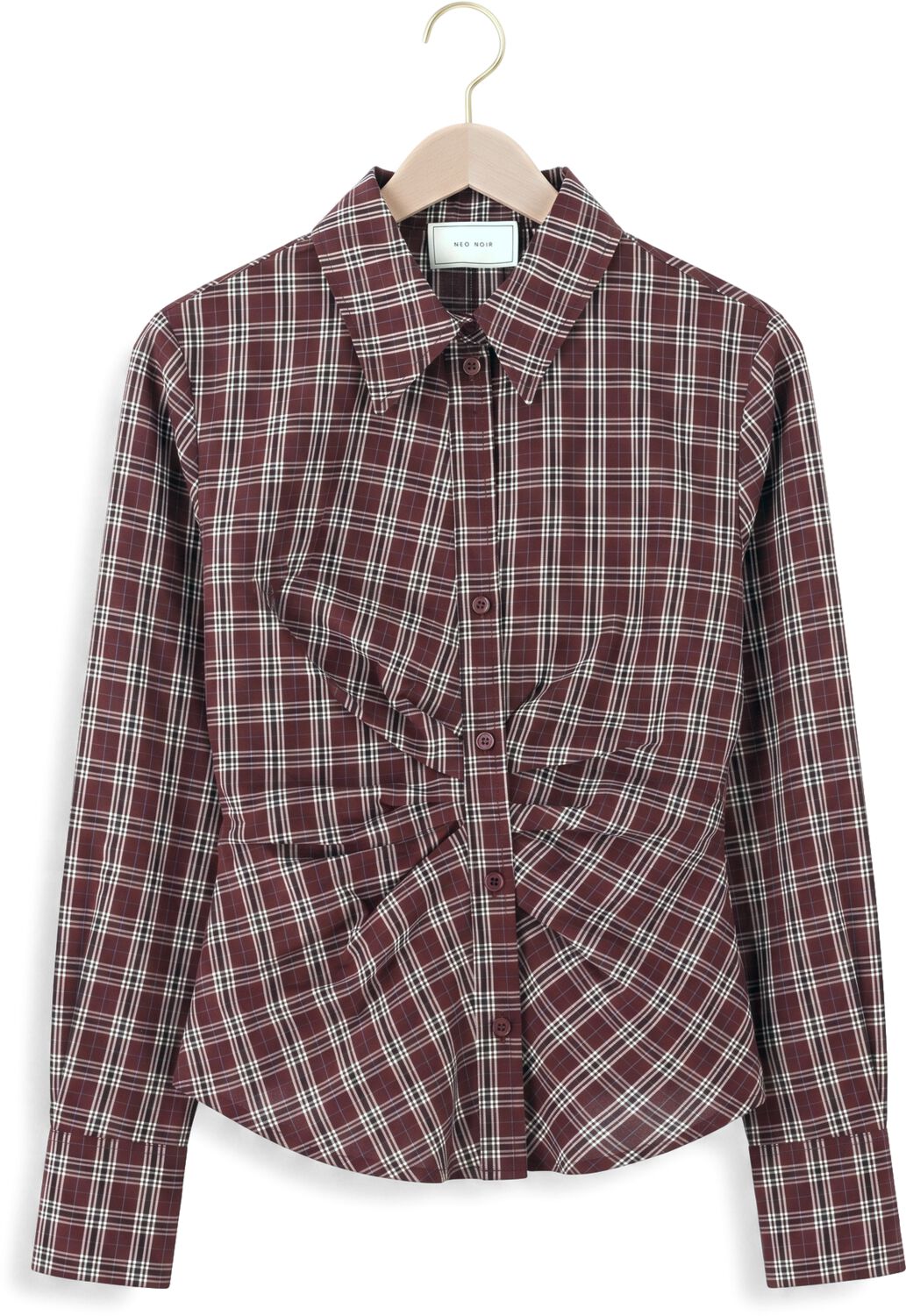 NEO NOIR Dames Blouses Neoella Medium Check Skirt Bordeaux