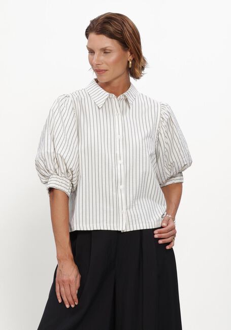 Ecru NEO NOIR Blouses ETTA SLIM STRIPE SHIRT - large