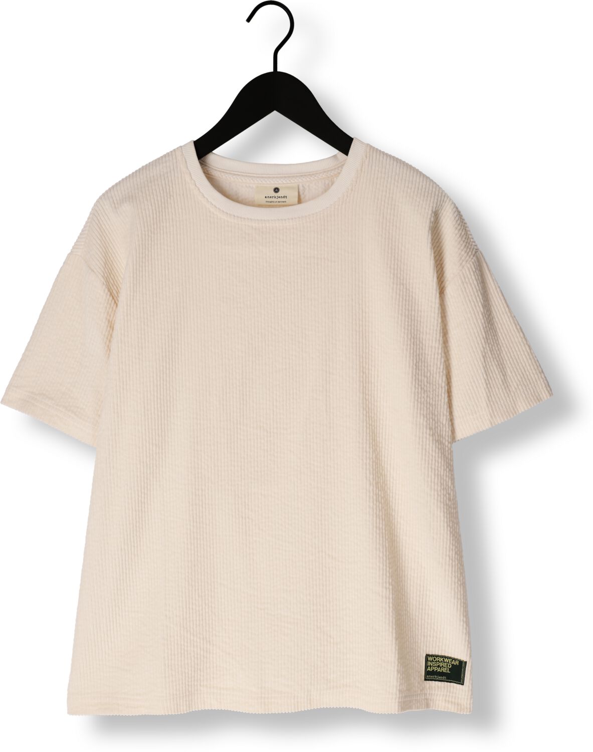 ANERKJENDT Heren Polo's & T-shirts Akvillads Corduroy S s Tee Gebroken Wit