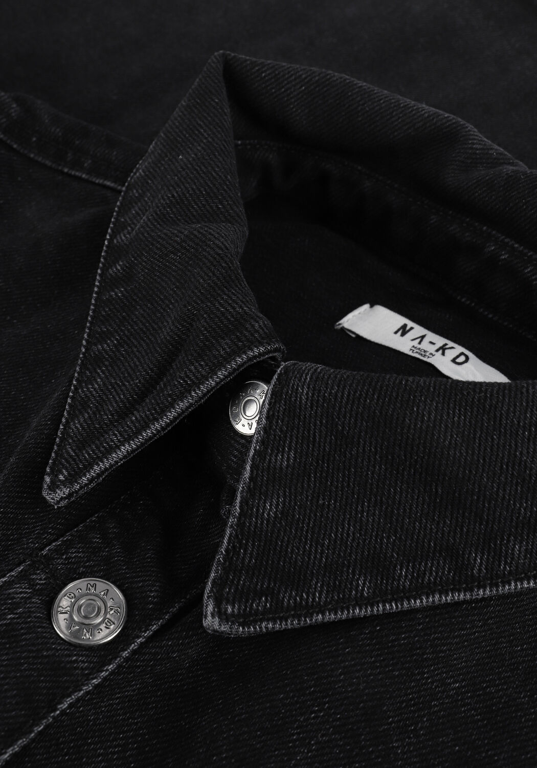 Zwarte NA-KD Mini jurk ORGANIC DENIM SHIRT DRESS - large