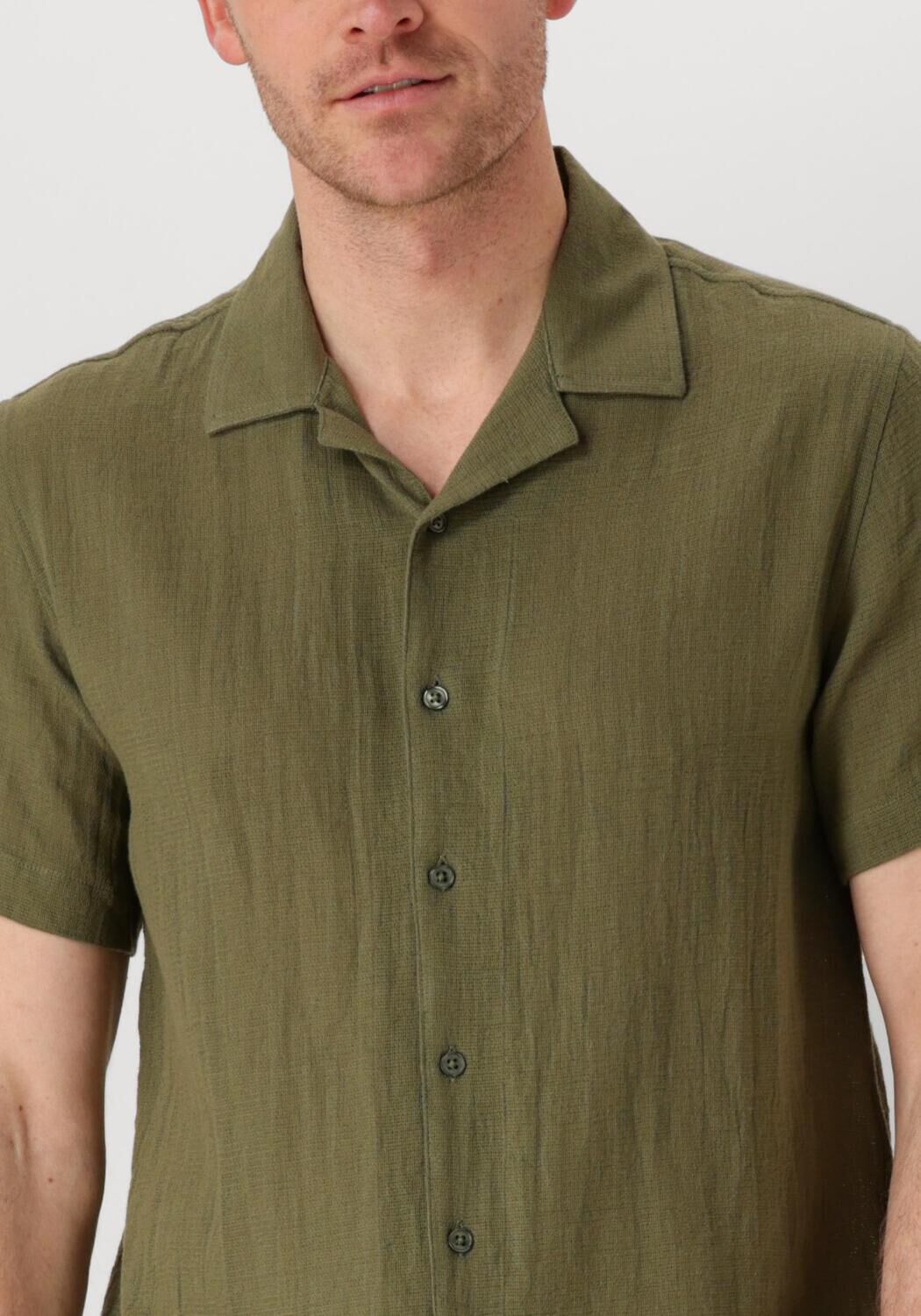 ANERKJENDT Heren Overhemden Akleon Structure S s Shirt 3 Olijf