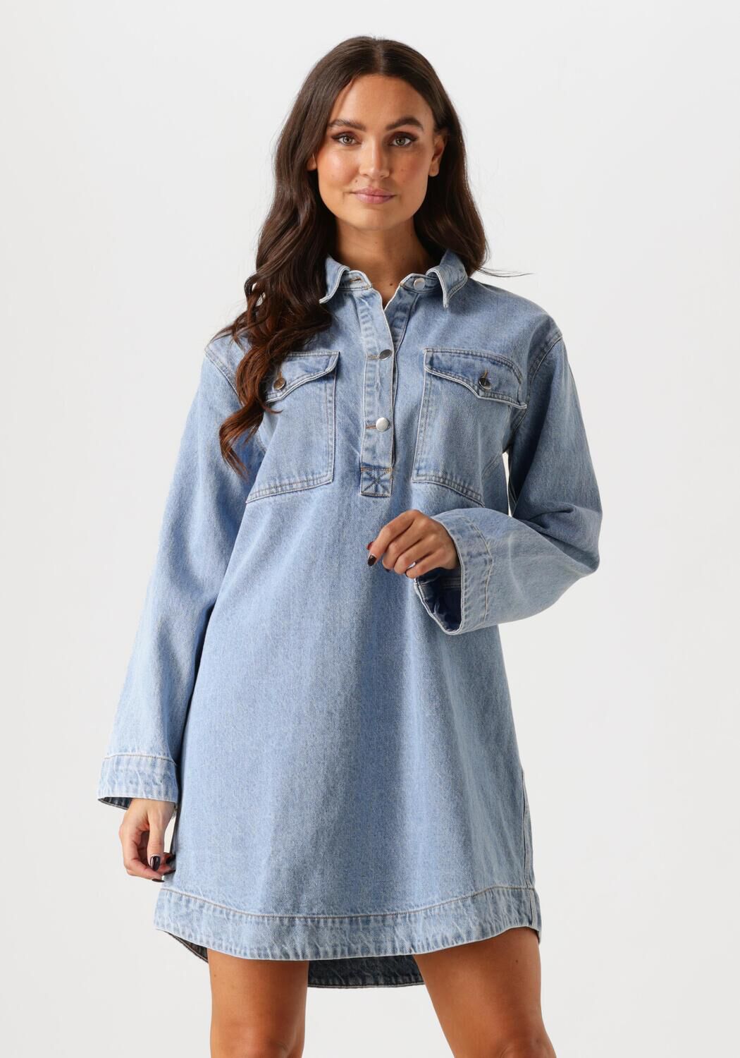 NEO NOIR Denim Jurk Smoke Blue Oversized Blue Dames